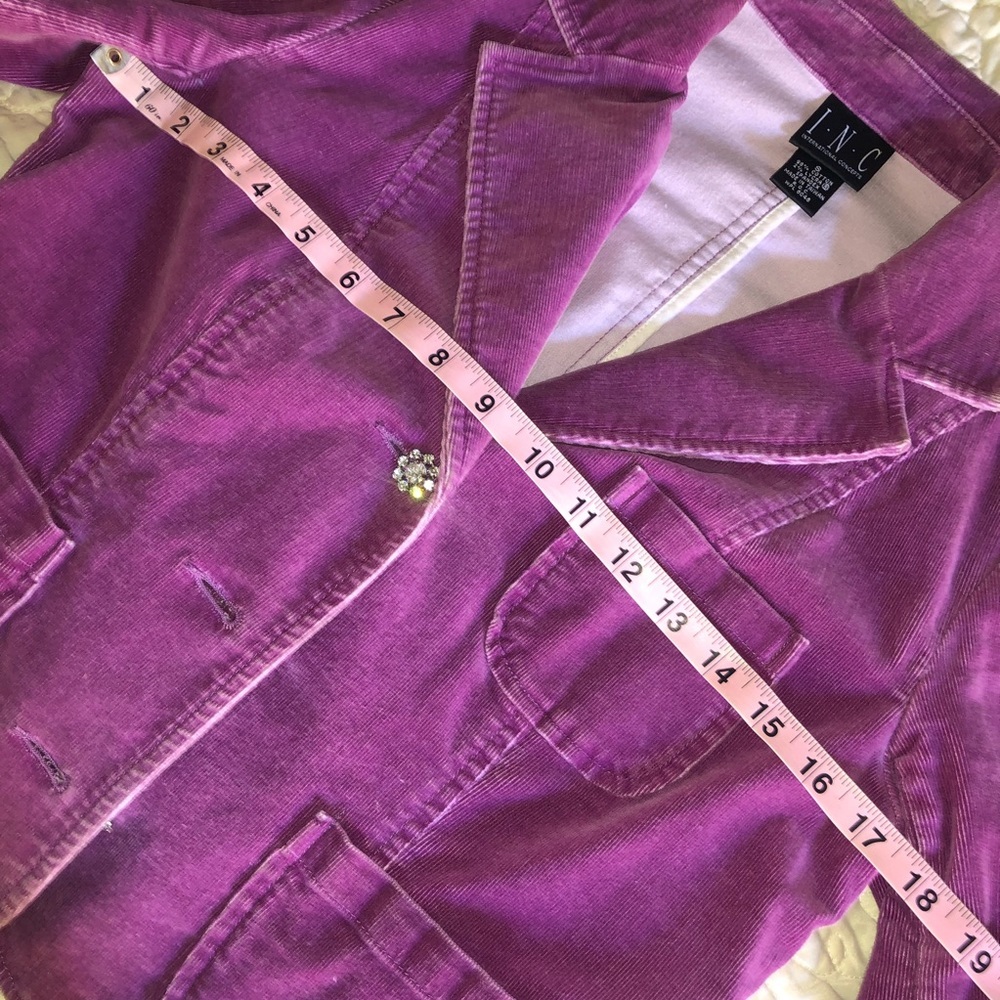 INC INTERNATIONAL CONCEPTS CORDUROY JACKET SIZE S MAUVE VIOLET COLOR - Picture 11 of 16